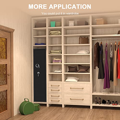 Winzone Gun Safes For Home Rifle And Pistols, 5-6 Gun Biometric Gun Safes Quick Access Fingerprint Fireproof Gun Cabinets With Led Light & 3 Separate Handgun Pouch #TOP6