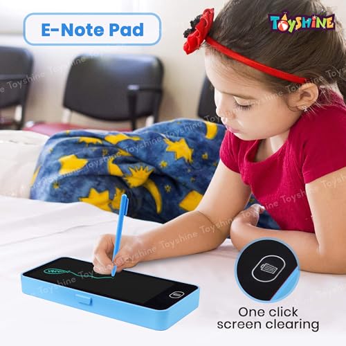 Image of Toyshine 2 in 1 Digital LCD Writing Pad Children Doodle Board with Pencil Box for Kids 3-10 Years Old Boys /Girls Gifts Education Learning Toy, Blue