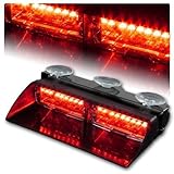 Jackey Awesome Car 16-led 18 Flashing Mode Emergency Vehicle Dash Warning Strobe Flash Light (Red)