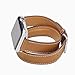 WAfeel Compatible for iWatch 38/42mm Leather Band Double Tour iwatch Strap Replacement Band with Stainless steel Clasp for Iphone Watch Series 3 Series 2 Series 1,Sport Edition Men Women (Brown, 42mm)