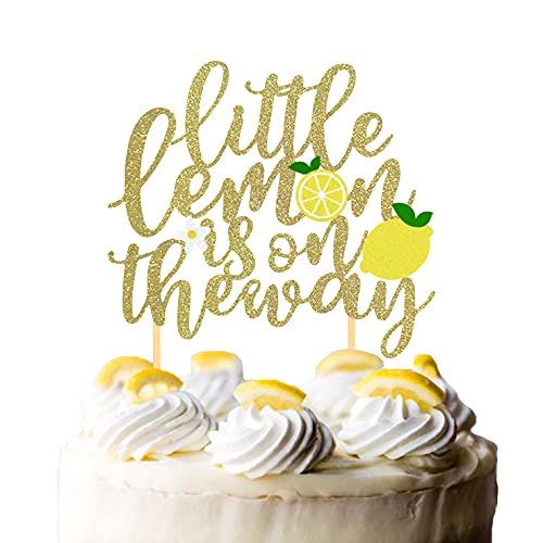 Décoration gâteau dorée Little Lemon pour embellir un dessert de fête uni