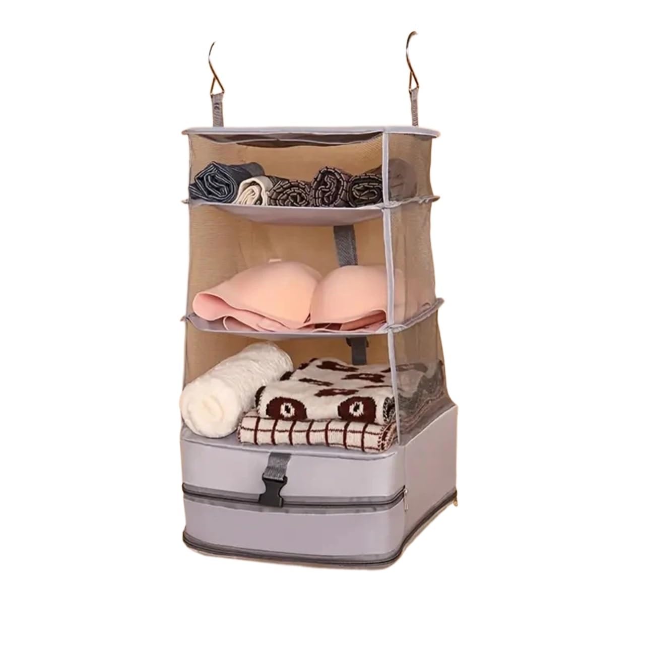 Hängende Reise-Organizer Tragbare Aufbewahrungstasche, faltbar, for Aufhängen, Reiseregale, Taschen, multifunktionaler Kleiderschrank, for Aufhängen von Kleidung, Koffer-Organizer für Damen Herren(Col
