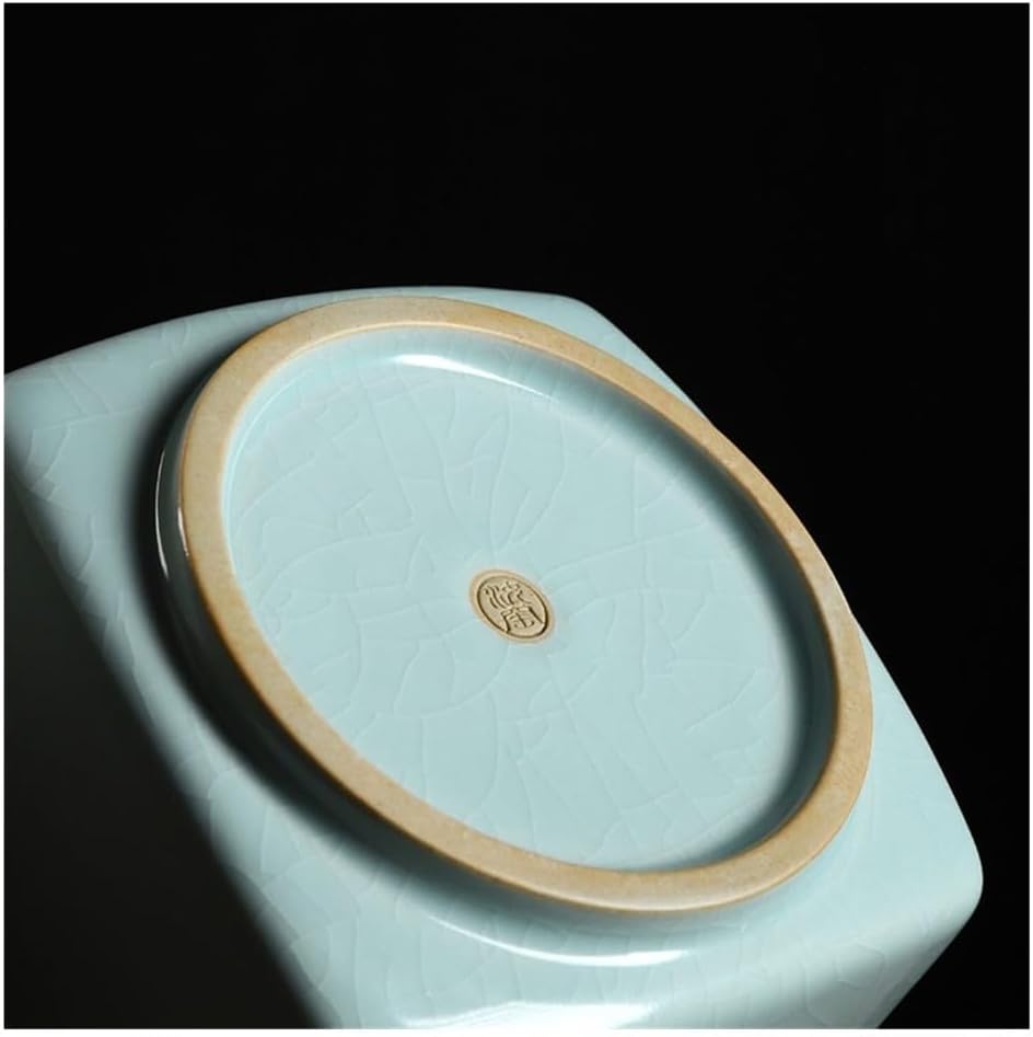 Tea Container Chinese Retro Ru Kiln Tea Canister Ceramic Sealed Storage Jar Upscale Decorative Porcelain