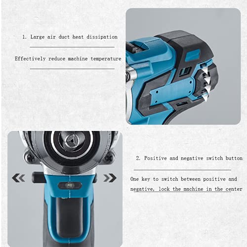 SXTYMV Bohrhammer Schlagbohrmaschine Abbruchhammer Hammerbohrer BüRstenlos 13 Wiederaufladbarer Bohrer Hochleistungs… – Bild 8