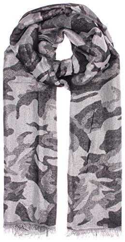 Highlight-Company - Bufanda de entretiempo ligera pero cálida, modelo: Lurex glitzer Camouflage, entretiempo, otoño/invierno, bufanda en 3 combinaciones de colores (negro)