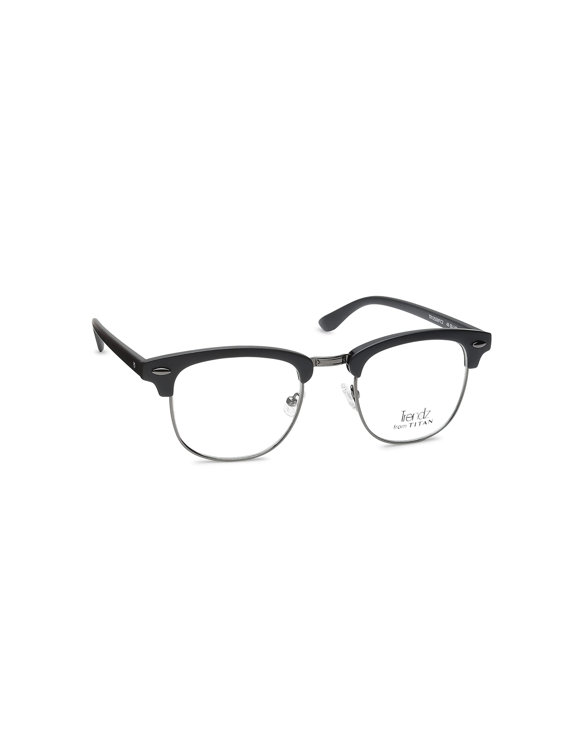 Titan Black Clubmaster Rimmed Eyeglasses For Unisex