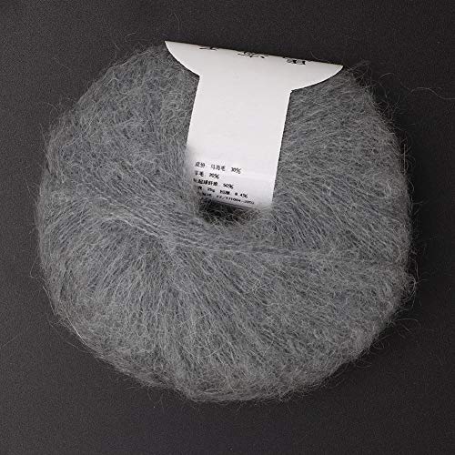 Soft Mohair Cashmere Wool Knitting Yarn Lightweight Hand Knitwear Yarn DIY Shawl Scarf Crochet Thread with A Crochet for Sewing Accessories(Rose Powder) - Image 4