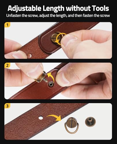 CVLIFE Gun Sling for Rifle Leather Two Point Sling Gun Sling with Removable Swivels, Adjustable Leather Rifle Sling for Outdoor Sports — view 2
