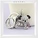 Z648C Hot Sale 3D Purple Crystal Koala Bear Keychain With Clasp