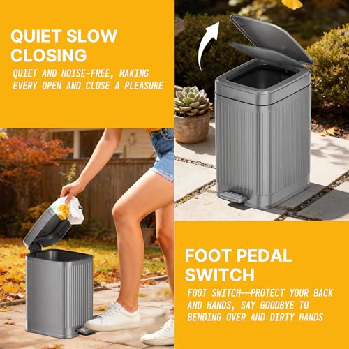 Image of Dog Poop Trash Can Outside 2.7Gal Dog Waste Trash Can with Lid Odor Control