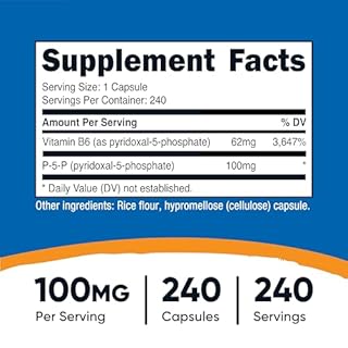 Nutricost P5P Vitamin B6 Supplement 100mg, 240 Capsules (Pyridoxal-5-Phosphate) - Vegetarian Friendly, Non-GMO, Gluten Free