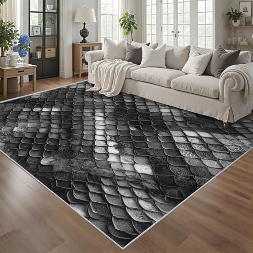 Tapis peau de serpent antidérapant et lavable pour salon