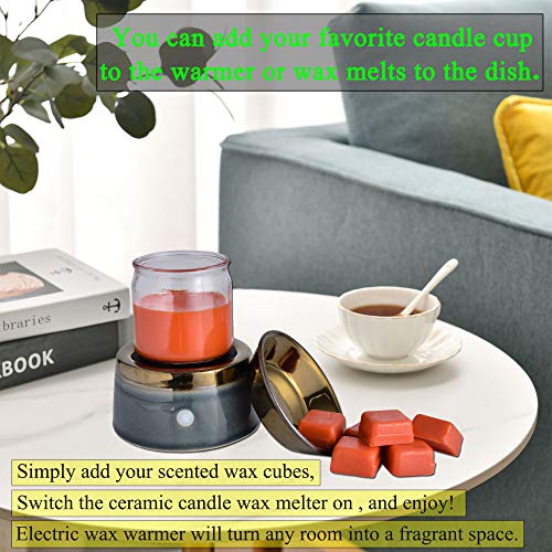 kobodon Ceramic Candle Wax Warmer,Scentsy Warmer, Home Fragrance Diffuser, Wax Melter for Scents Fragrances Candles Oils, Fragrance Warmer Scented Candles or Wax Melts, Gifts for Spa Home Office