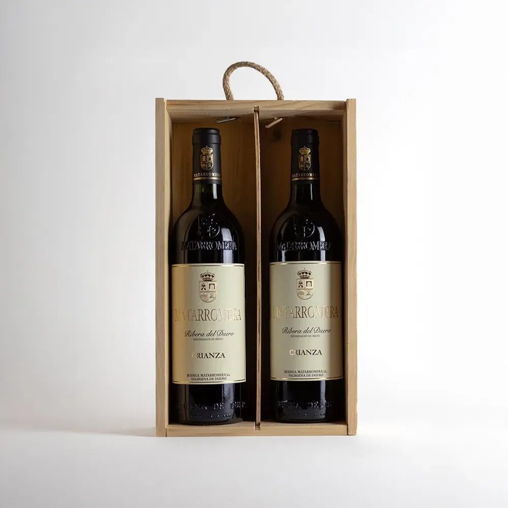 Matarromera Crianza Tinto D.O. Ribera del Duero 2x75 cl Caja Madera | 100% Tempranillo · Perfecto con ibéricos y quesos curados · Top 100 Wine Spectator · Ideal para regalo