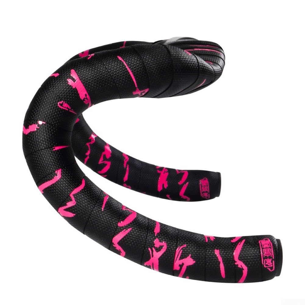 Bande Guidon Vélo PU/silicone/EVA – Antidérapant, Absorbe Chocs, Rose/noir