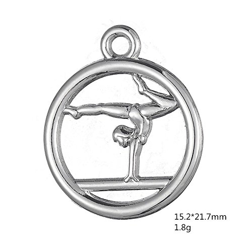 Teamer Gymnastics Pendant Trendy Gymnastics Necklace Sport Ballerina Jewelry For Women Girls For Birthday Christmas (Zinc Alloy) #TOP1