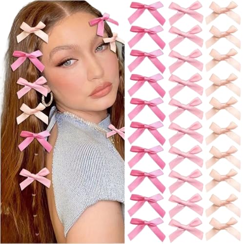 Pink Bow Hair Clips for Women Y2k Styling Hair Barrettes
