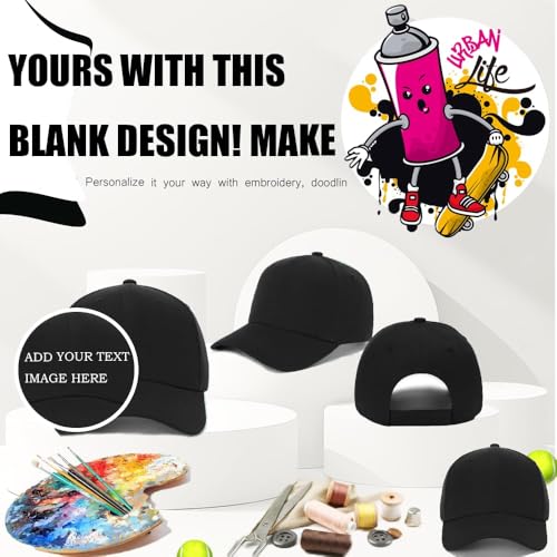 Image of Wholesale 20-Pack Solid Baseball Caps - DIY, Breathable, Adjustable Fit