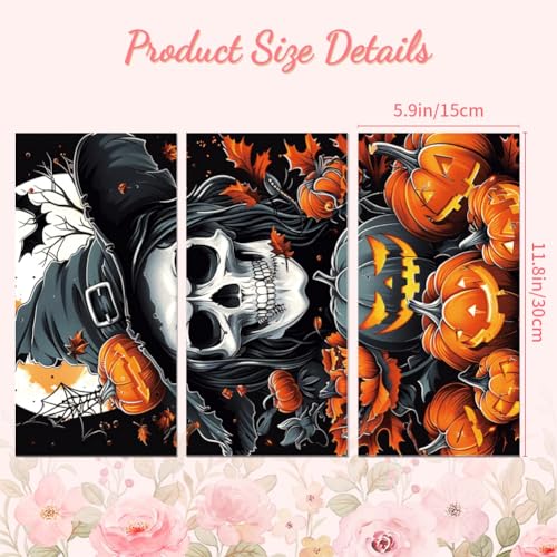 Peacoblue Rub on Transfer Decals for Furniture Crafts Halloween Skull and Pumpkin Decor 6"x12" - Image 2