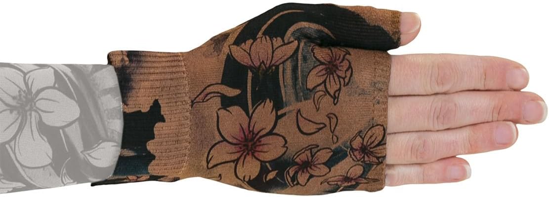 Lymphedivas Cherry Blossom Mocha Medical Graduated Compression Gauntlet for Lymphedema