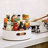 Lazy Susan Turntable Φ22.5cm x H6.4cm Condiment Holder, Plastic Revolving Condiments Rotating Spice Rack, Kitchen Storage Unit for Cooking Oil, Ingredients, Bottles and Jars, White (Small) - Image 7