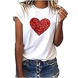 T-Shirt Damen Sommer Oberteile Löwenzahn Blumen Drucken Kurzarm Tee Tops Casual Rundhals Shirt Hemd Bluse Female Teenager Mädchen BigKinder mit Motiv Druck Bluse Beste Freunde für Leggings Yogahose