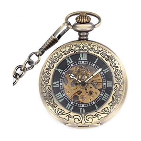 NEWOTE Retro Mechanical Skeleton Pocket Watch Cover