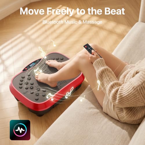 Image of ALSO GO Vibration Plate Exercise Machine, 200 Speeds & 10 Models, 500LB Capacity, LED Display, Bluetooth Audio, Large Shake Plate with Loop Bands for Full Body Fitness, Lymphatic Drainage, Pain Relief