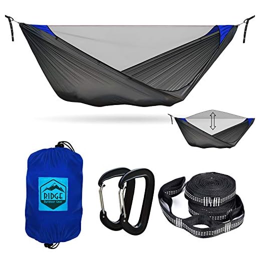 Camping Hammock with Mosquito Net- Pinnacle 180 11 ft Ultralight Hammock Tent with Bug Netting, Straps, Carabiners, Structural Ridgeline, Ripstop Nylon
