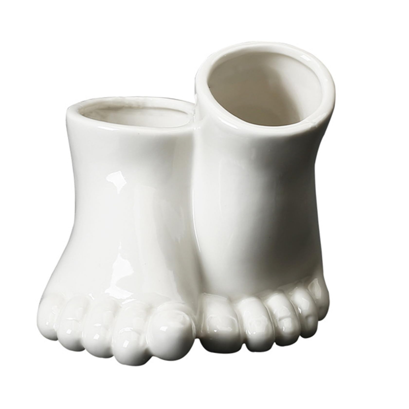 Pot créatif de jardinage en céramique blanche haut de gamme à pieds pour intérieur