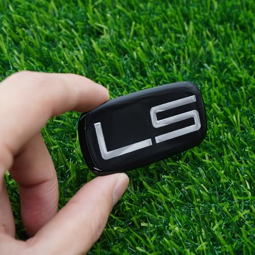 Image of Side Pillar Roof Cab Emblem Badge Nameplates Sticker Replacement for 99-07 15036135 inchLS 2Pc (Black Chrome)