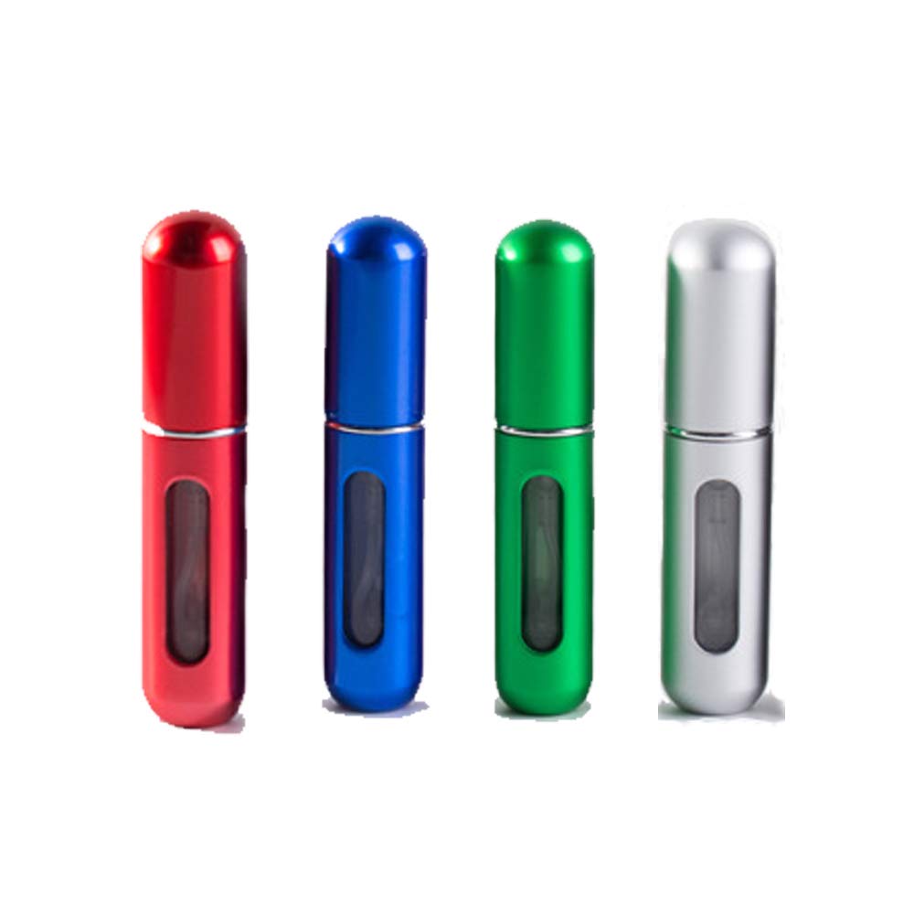 XYGPortable Mini Refillable Perfume Atomizer Bottle, 5ml Atomizer Perfume Bottle, Refillable Perfume Spray, Scent Pump Case, Perfume Atomizer Refillable Travel 4 Pack