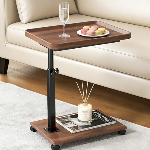 Mesa auxiliar de sofá en forma de C DAJAVE para evitar caídas de tazas y platos 2