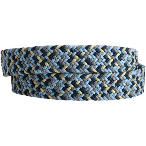Greg Norman Men's Multi Color Braided Stretch Golf Belt Blue/Grey 362