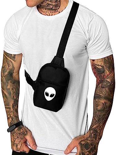 Mini Bolsa Lateral Shoulder Bag Masculina Pega Visão Estampa ET Branco