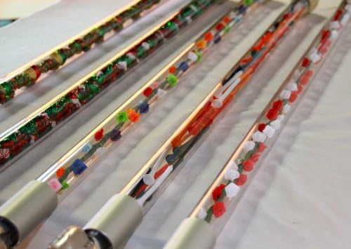 Miniatura 3 de Elegante bastón de acrílico para caminar (longitud personalizada, rosas de seda rojas y blancas)