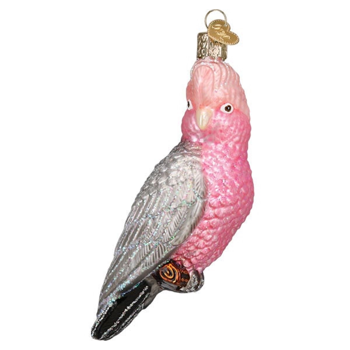 Old World Christmas Rose-Breasted Cockatoo Glass Blown Ornament For Christmas Tree