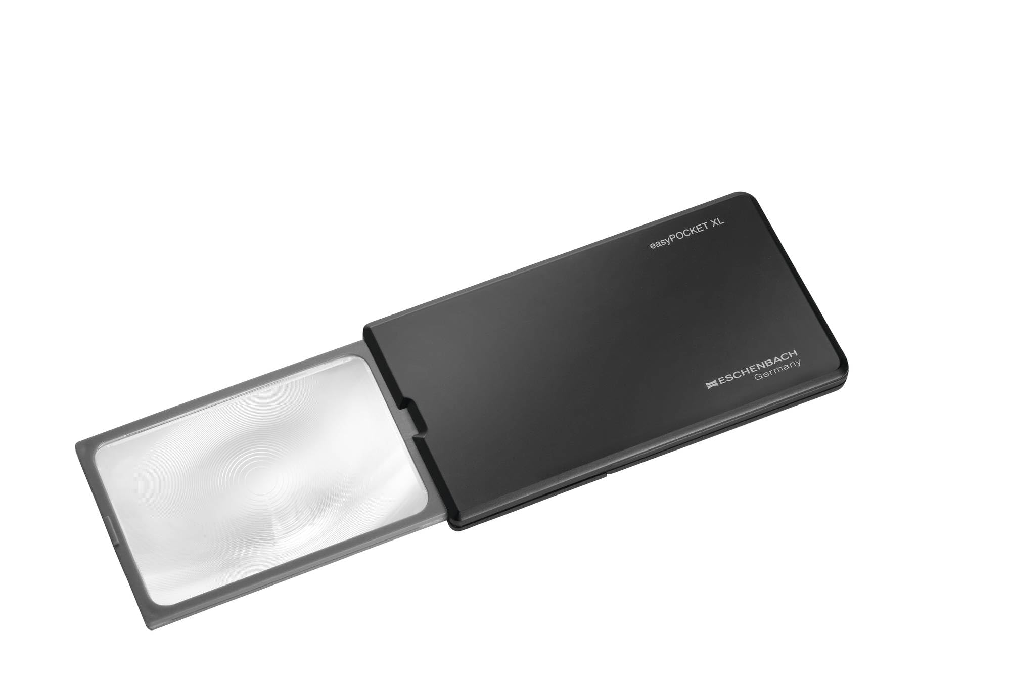 Eschenbach Magnifying glass easyPocket XL 75x50mm, 2.5X illuminated magnifier, black