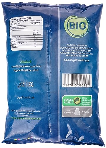 قصب سكر بني عضوي من اورجانيك لاند، 1 جم، متعدد الألوان