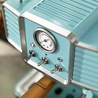Cecotec Express-Kaffeemaschine Power Espresso 20 Tradizionale Light Blue, 1350 W, Espresso und Cappuccino, 20 Bar und Thermoblock, Dampfdüse, Manometer, Vintage-Design, 1,5 Liter Kapazität – Ansicht 3