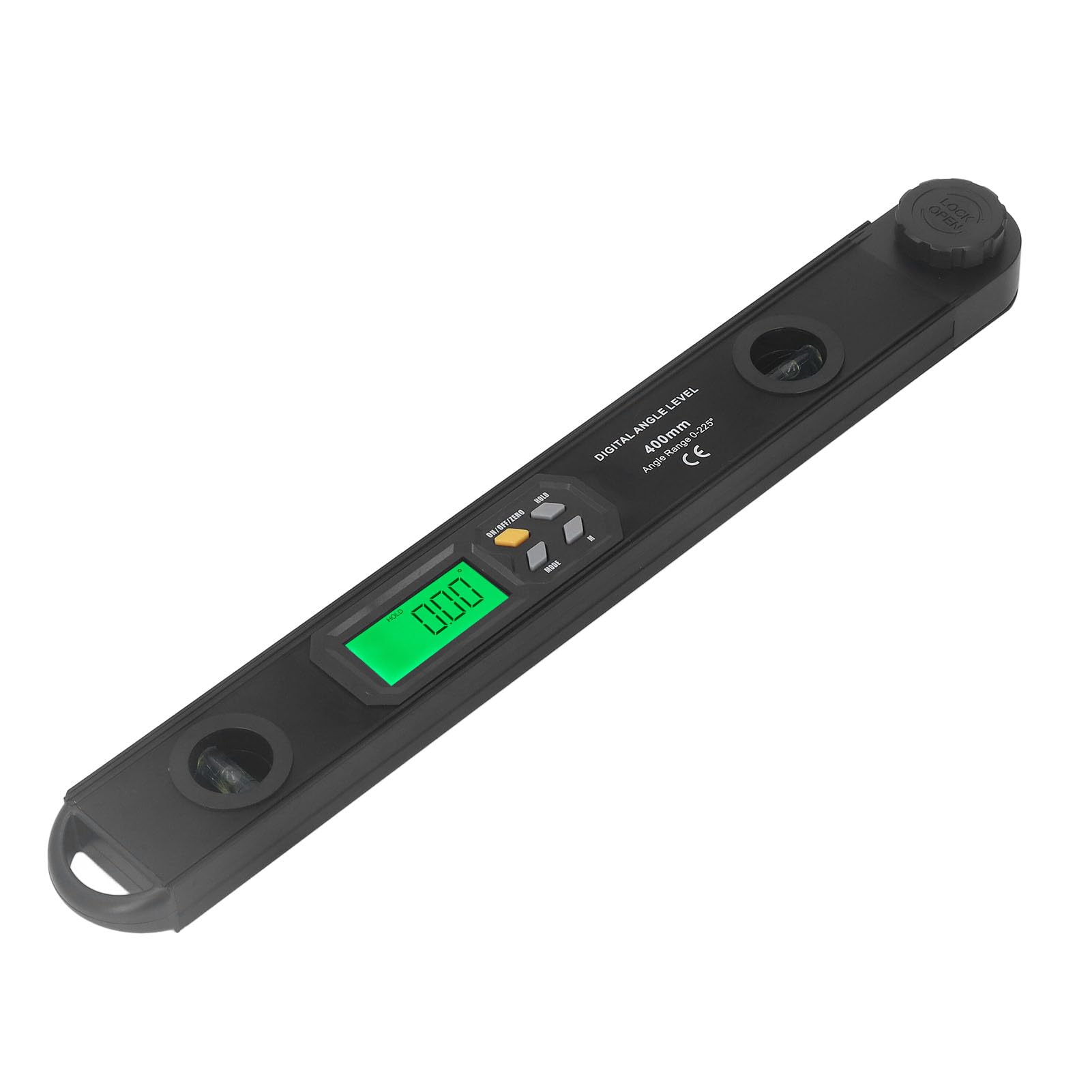 lyrlody Buscador de ángulos Digital Regla de ángulo Digital LCD de Aleación de Aluminio de 400 Mm con Perilla de Bloqueo de Resolución de 0,05 Grados y 2 Niveles de Burbuja para Medición de Diseños de