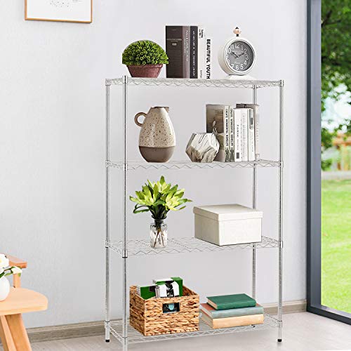 14" D×36" W×54" H Commercial Wire Shelving Unit Metal Shelf with 4 Tier Adjustable Layer Rack Strong Steel for Restaurant Garage Pantry Kitchen Garage，Chrome by FDW - Image 2