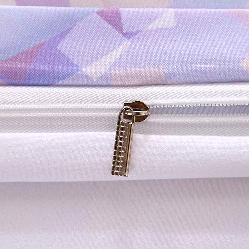 Kinbedy Colorful Geometric Fish Scale Pattern Mermaid Duvet Cover Set Twin Size For Kids Girls Women Bedding Sets Soft Microfiber Lightweight Marine Life Decorative Bedding #TOP5