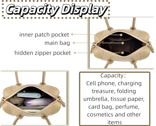 Women's Cross Body Bags Top Handle Shoulder Purses Boston Barrel Sling Handbags With Double Zipper Head4