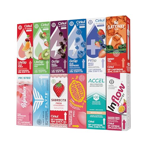 Cirkul Fan Favorite Bundle with 12 Flavor Cartridges, Zero Calories and No Sugar Drink Mix