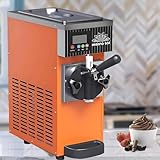 CGLYYDS Machine à Glace Italienne Professionnelle 450 W, Machine à Glace Italienne avec pré-Refroidissement, Nettoyage Automatique, écran LCD,pour Restaurants,boutiques,Snacks,Mono-Parfum Orange