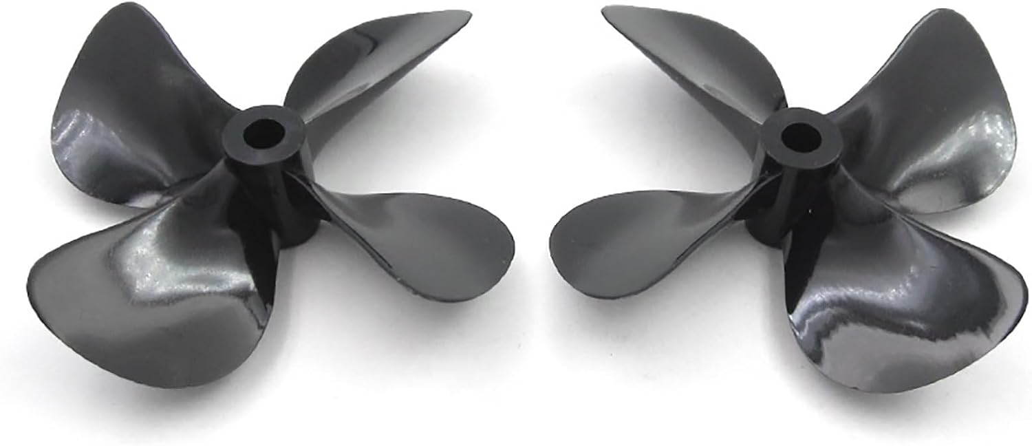 RC Boats Four-Blade Propeller 55mm to 75mm, Right/Left Hand Rotation One Pair, Resin Reinforced Material Model Vessels Propeller(75)