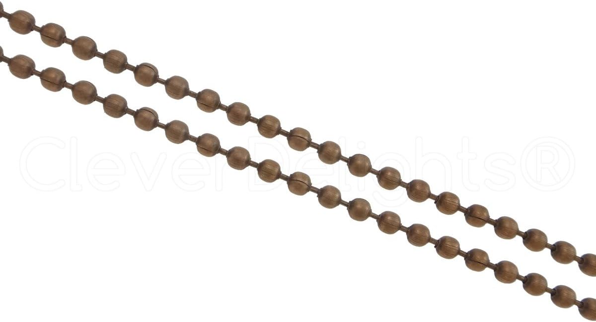 CleverDelights 2.4mm (3/32") Ball Chain - Antique Copper Color - 30 Feet - Bulk Spool - Image 2