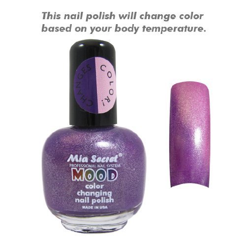 Mia Secret Mood Nail Lacquer Color Changing Nail Polish 6pc Set (6 Different Colors) Full Size Nail Polish