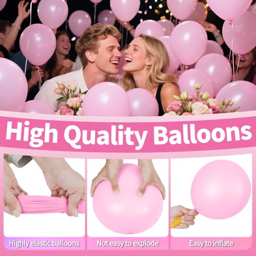 Image of 200pcs Light Pink Balloons 5 Inch, Small Mini Latex Balloons for Party Birthday Baby Shower Anniversary Festival Arch Garland Decoration